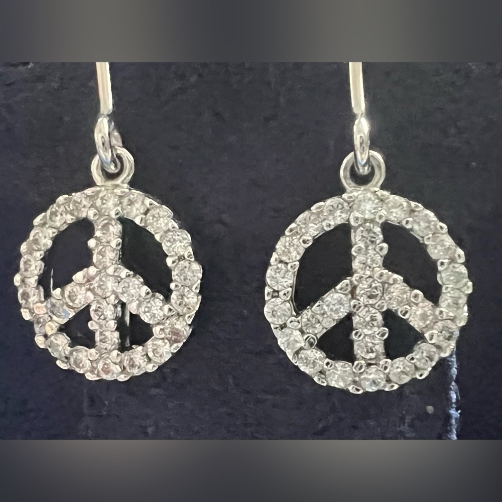 Mini Peace Sign Dangle Earrings